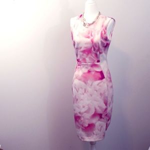 Karl Lagerfeld Paris Pink Floral Sheath Dress
